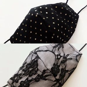 2 pcs : Black face cover handmade